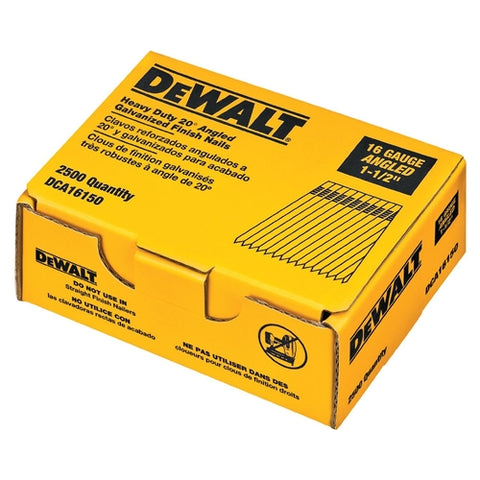 Dewalt Dca16150 1-1/2-Inch 16-Gauge Angle Nails - 2500 Per Box - Ace Tool Group - DeWalt