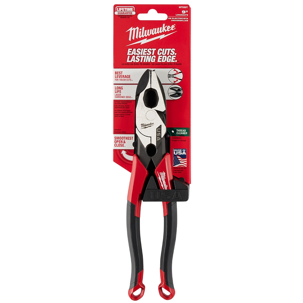 Milwaukee MT550T 9" Lineman's Comfort Grip Pliers - Ace Tool Group - Milwaukee