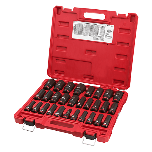 Milwaukee 49-66-7016 29PCSHOCKWAVE Impact Duty 1/2" Drive SAE & Metric Deep 6 Point Socket Set - Ace Tool Group - Milwaukee