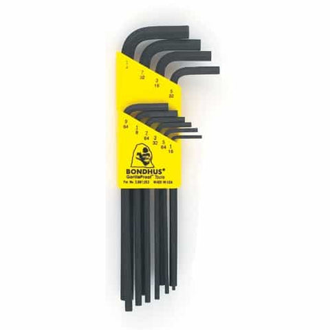 Bondhus 12138 Hex L-Wrench Sets 1/16-1/4, 10 Tools Hlx10 - Ace Tool Group - Bondhus