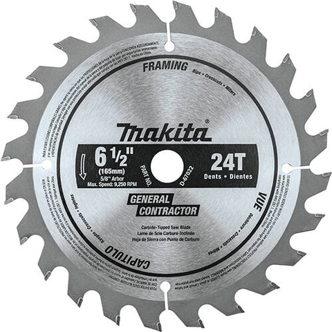 Makita D-67022 6-1/2 in. 24T Carbide Tip Circ Saw Blade - Ace Tool Group - Makita