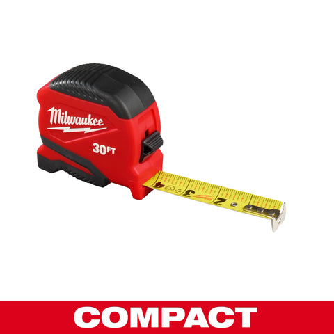 Milwaukee 48-22-1730 30ft Compact Tape Measure 6 Pack - Ace Tool Group - Milwaukee