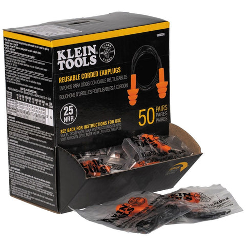Klein 6050350 Corded Earplugs, 50-Pair - Ace Tool Group - Klein