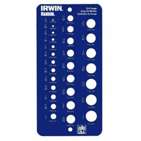 Irwin 12092 Drill Bit Gauge 1/16-To-1/2-Inch 29-Hole - Ace Tool Group - Irwin