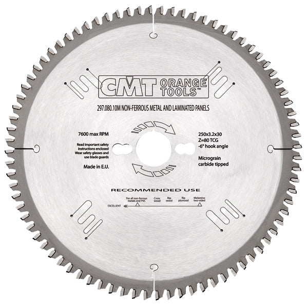 CMT 296.160.56H Non-Ferrous Metal, PVC & Melamine Blade, 160mm (6-5/16-Inch) X 56 Teeth TCG Grind with 20mm Bore - Ace Tool Group - CMT