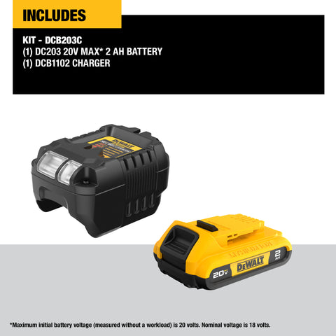 DEWALT- DCB203C 20V MAX BATTERY AND CHARGER - Ace Tool Group - DeWalt