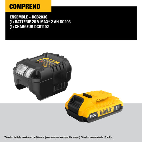 DEWALT- DCB203C 20V MAX BATTERY AND CHARGER - Ace Tool Group - DeWalt