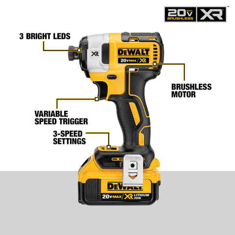 DEWALT DCF887M2 - 20V MAX G2 Brushless 3-Speed 1/4 in. Impact Driver Kit - Ace Tool Group - DeWalt