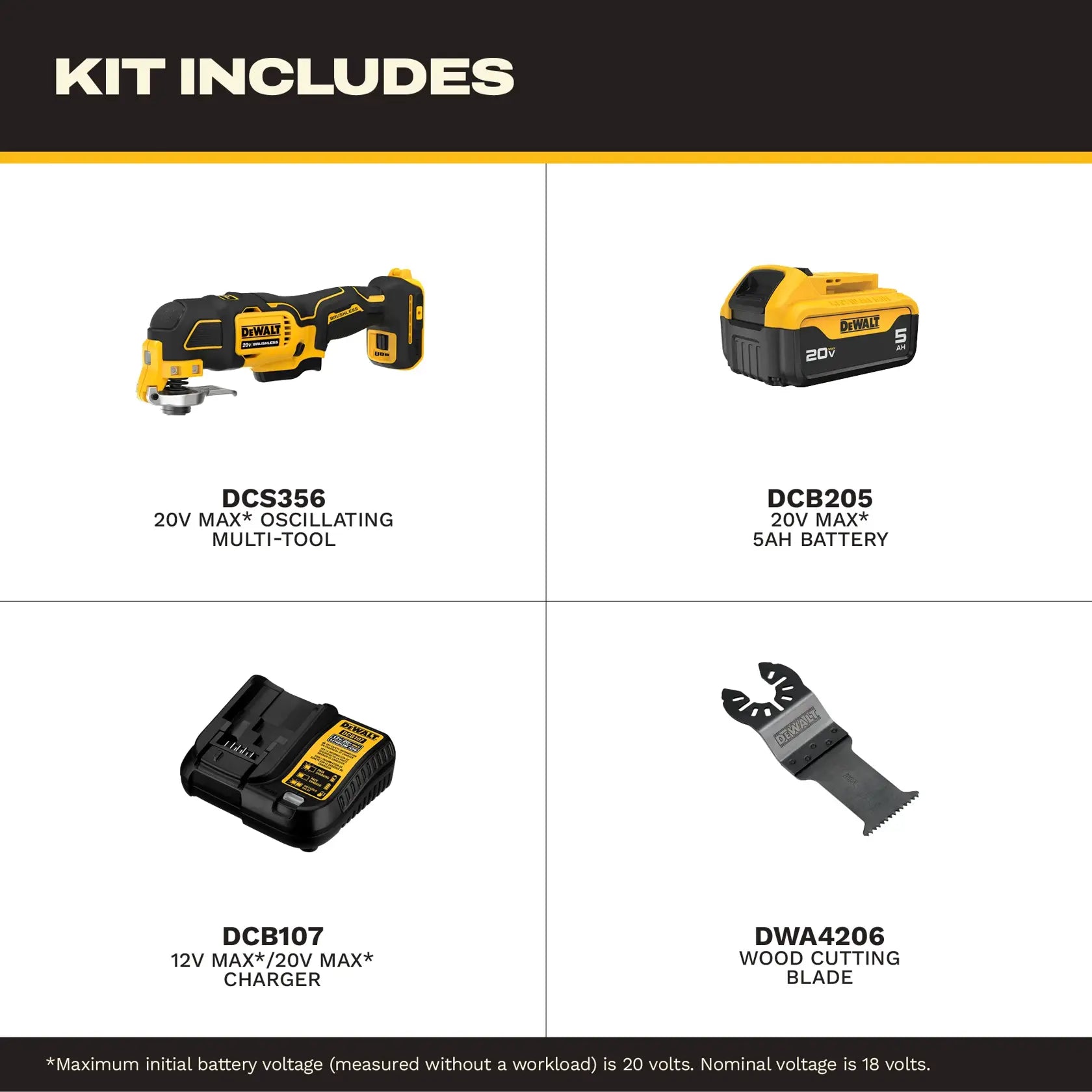Dewalt DEW-DCS356P1 20V MAX* Brushless Oscillating Multi-tool 5 Ah Kit