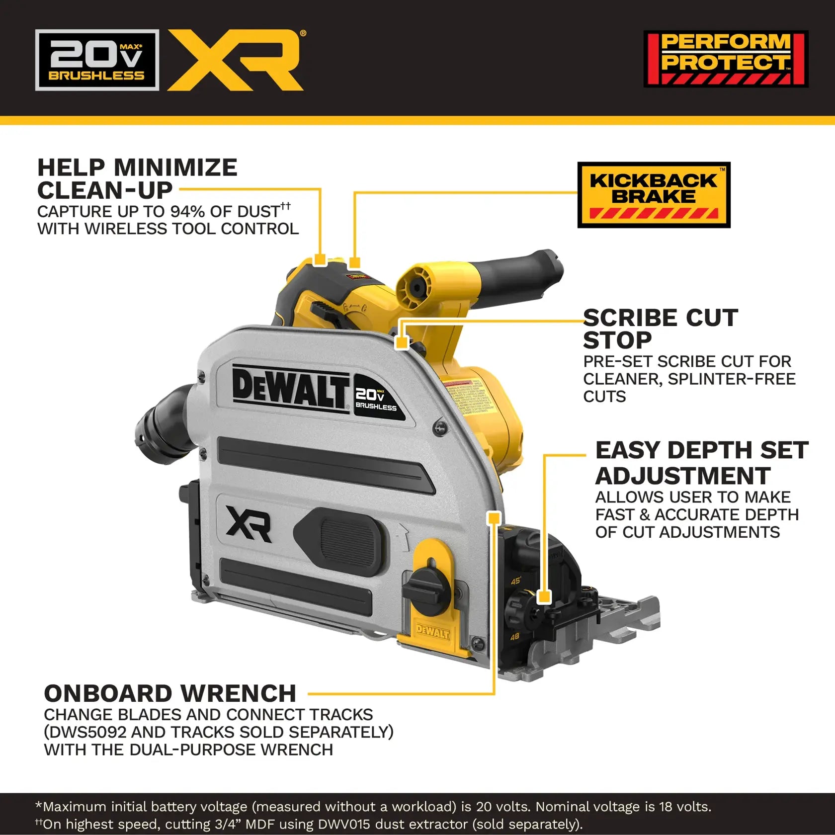 Dewalt DCS525B 20V XR 6-1/2 in. Track Saw (Tool-Only)