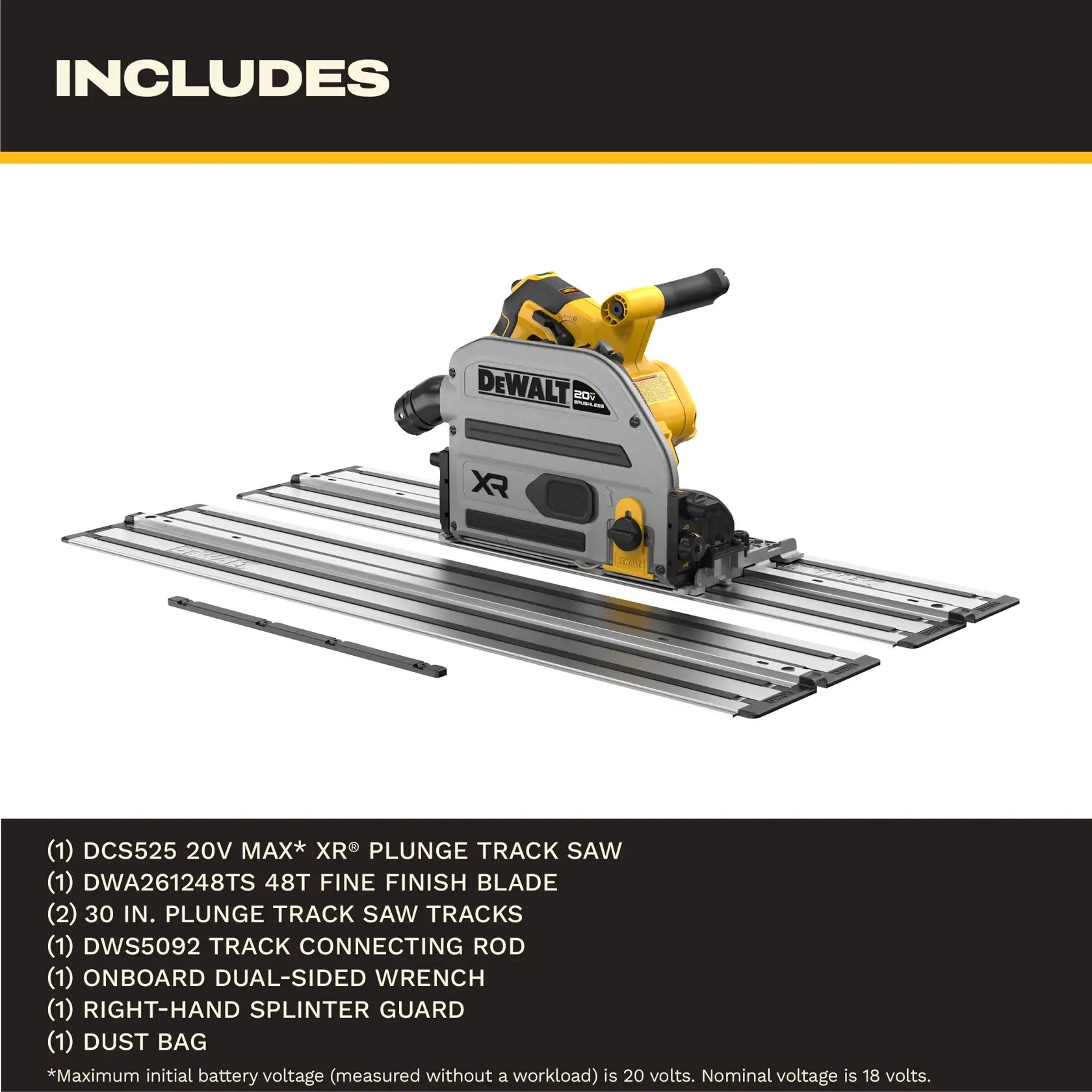 Dewalt DCS525ST 20V XR 6-1/2 in. Track Saw (Tool + Track Kit)