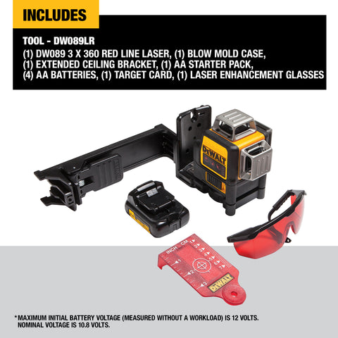 DEWALT DW089LR - DEWALT RED 12V 3 X 360 - Ace Tool Group - DeWalt