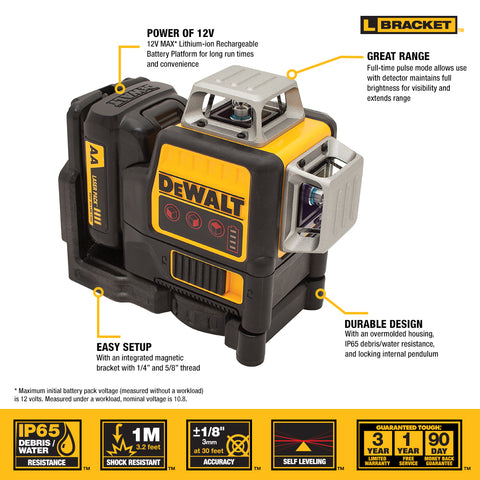 DEWALT DW089LR - DEWALT RED 12V 3 X 360 - Ace Tool Group - DeWalt