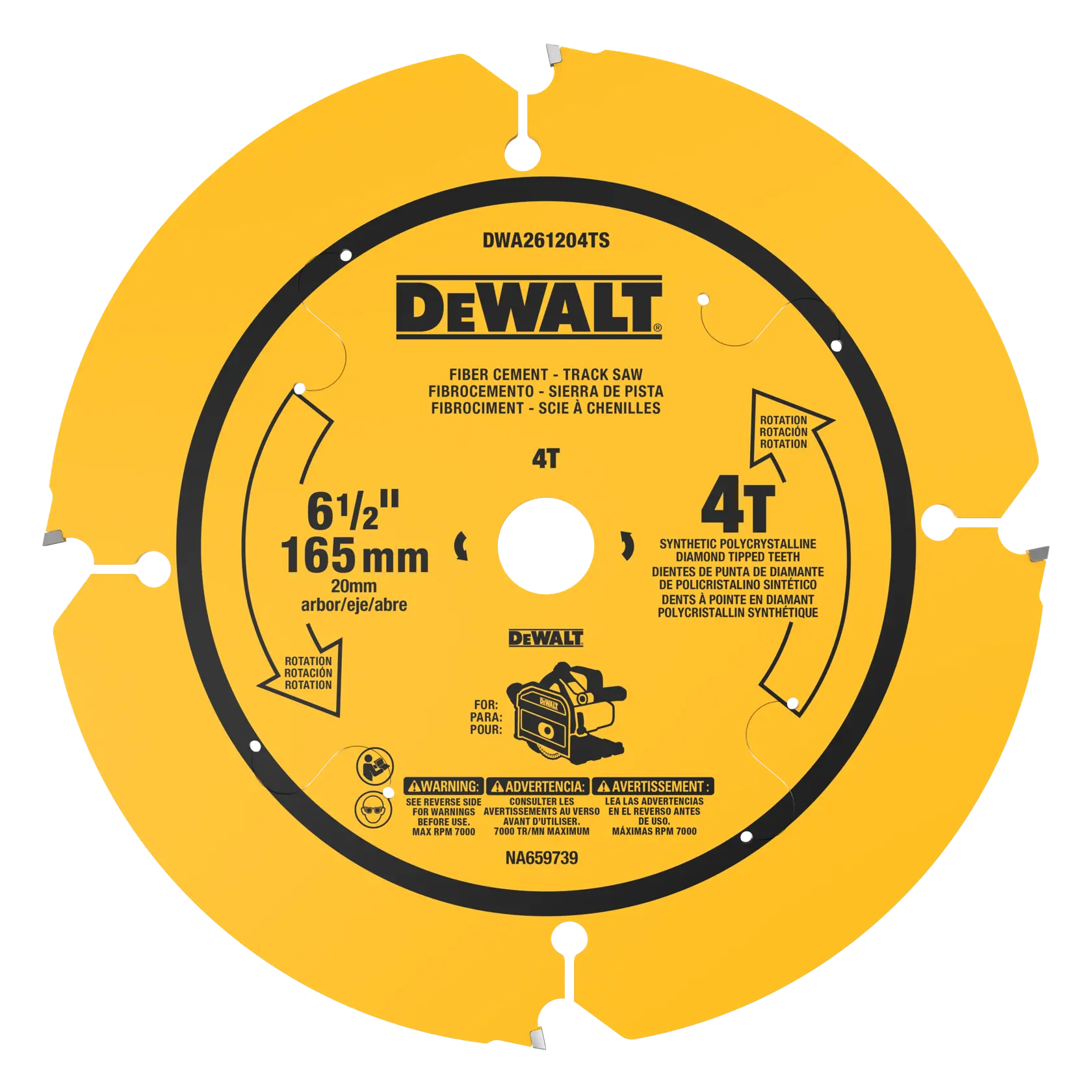 Dewalt DWA261204TS 6-1/2 in. 4T Fiber Cement Track Saw Blade