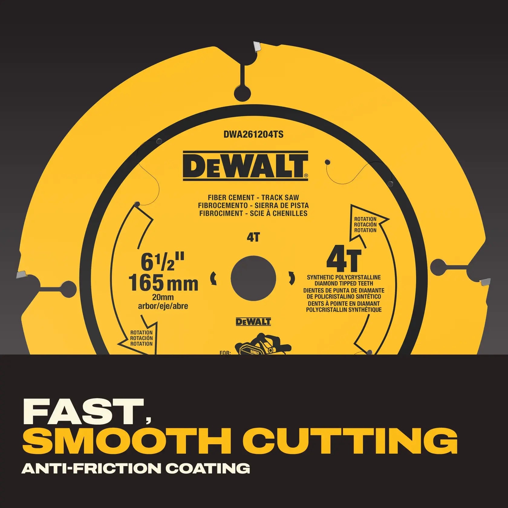 Dewalt DWA261204TS 6-1/2 in. 4T Fiber Cement Track Saw Blade