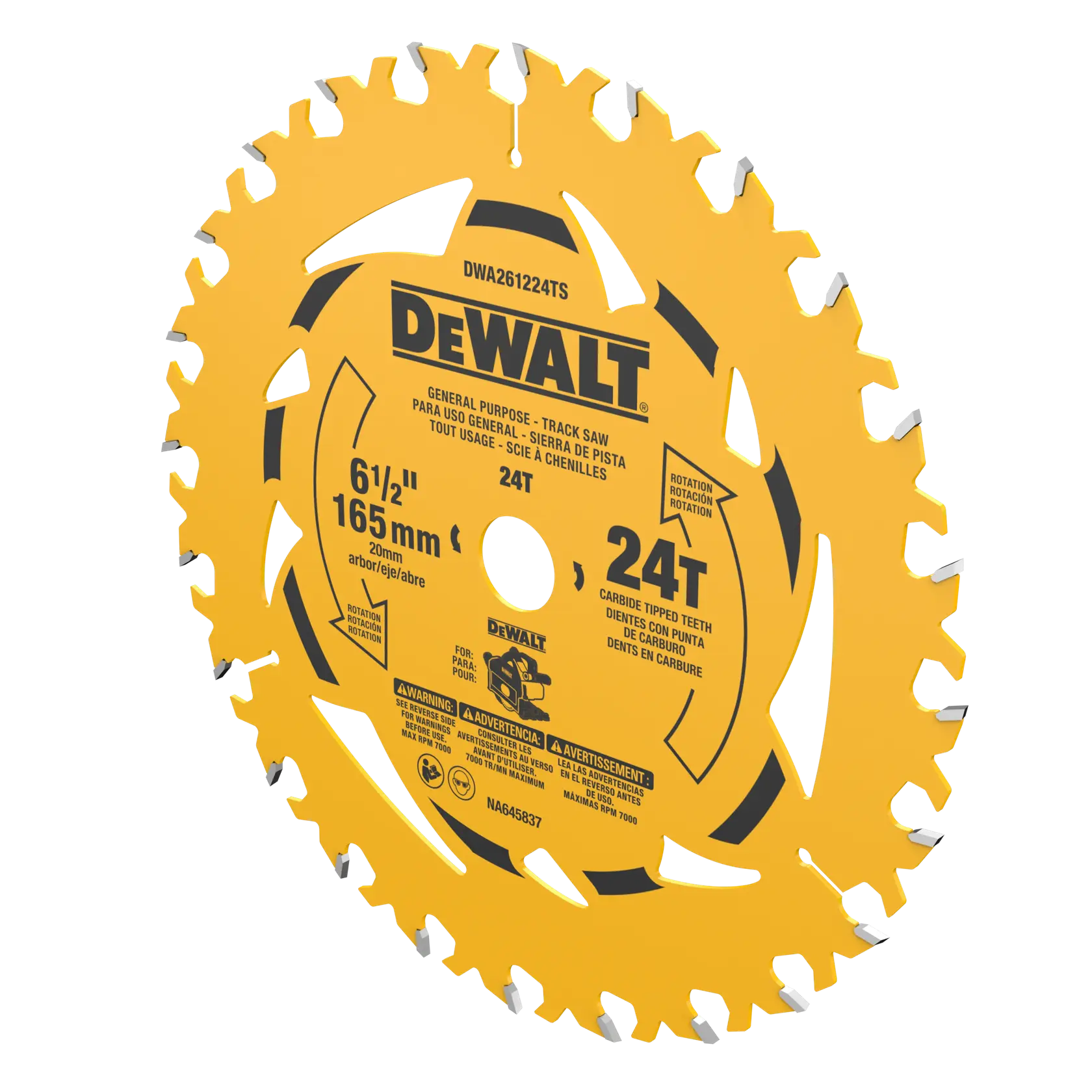 Dewalt DWA261224TS DEWALT 6-1/2 in. 24T General Purpose Track Saw Blade