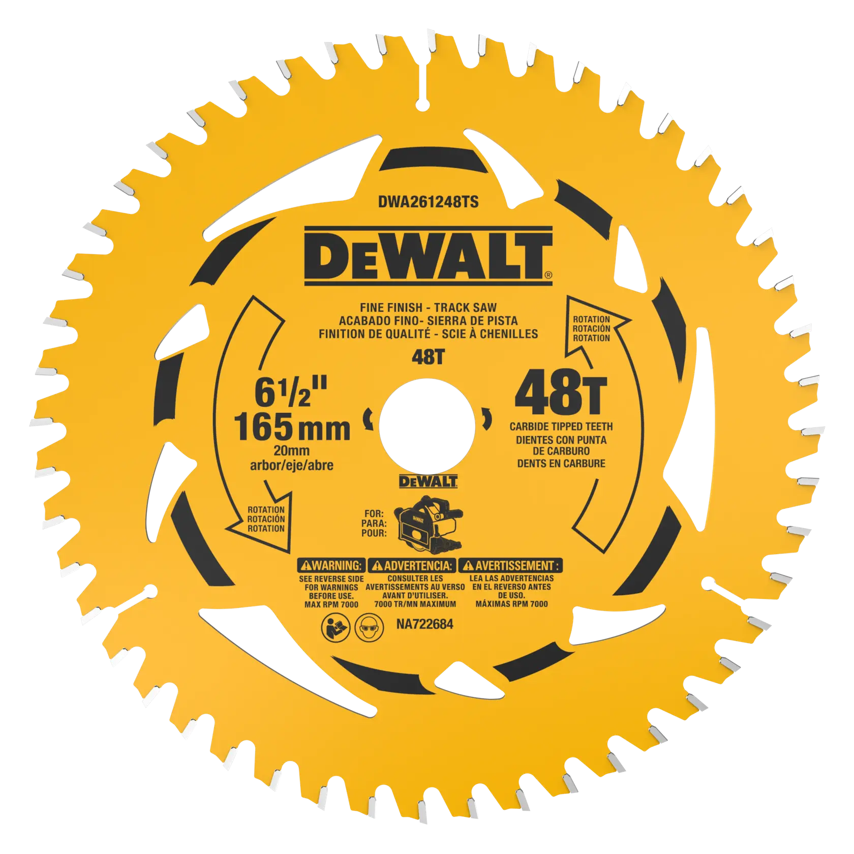 Dewalt DWA261248TS 6-1/2 In. 48t Fine Finish Track Saw Blade