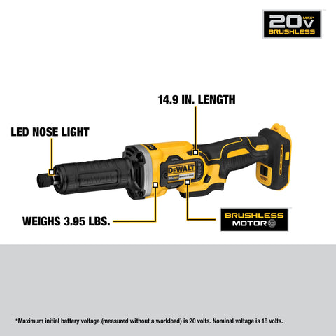 Dewalt Dcg426B 20V 1-1/2 In. Variable Die Grinder - Ace Tool Group - DeWalt