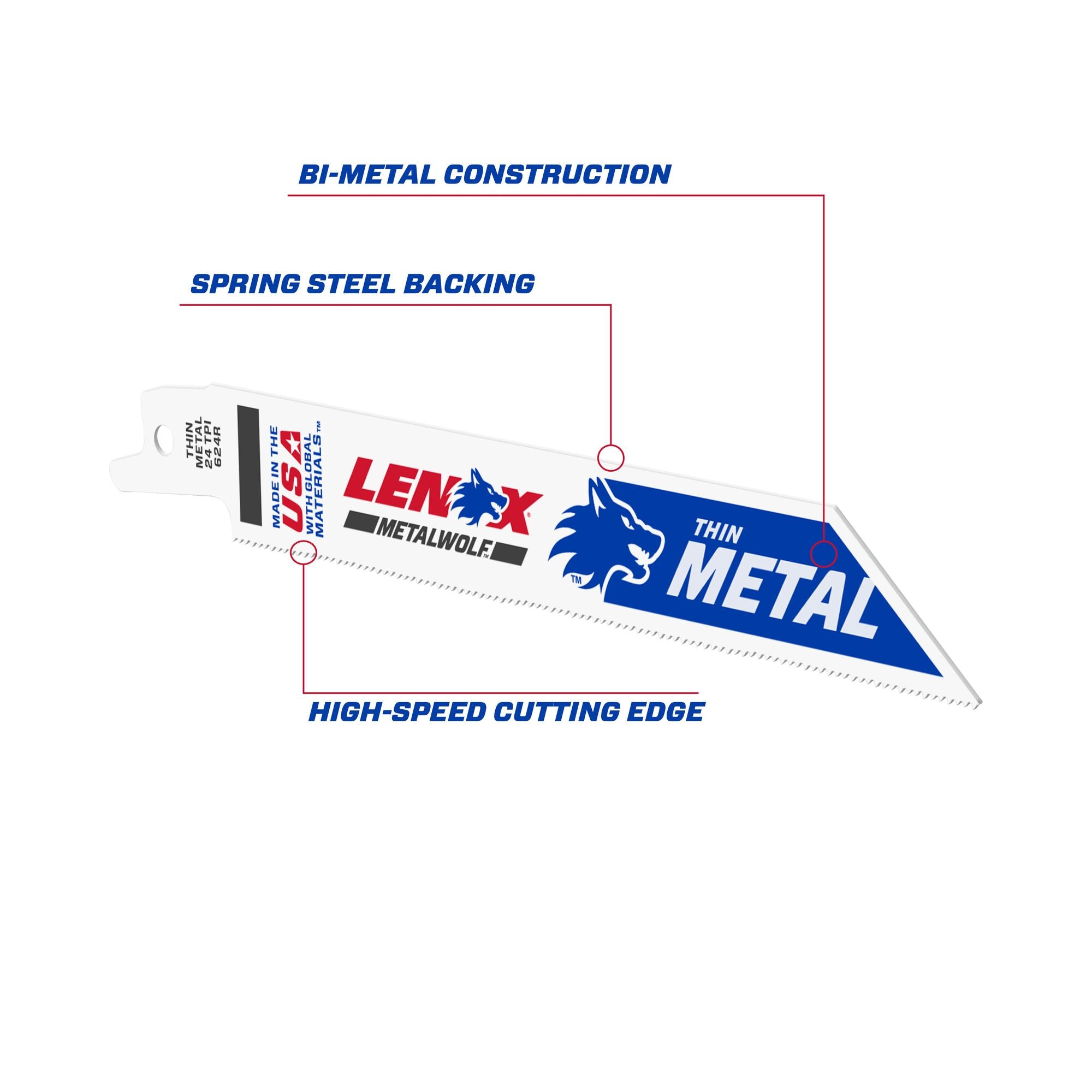 Lenox Bi-Metal Reciprocating Saw Blade 6-Inch 24 Tpi - Ace Tool Group - Lenox