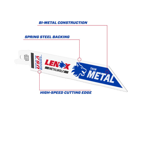 Lenox Bi-Metal Reciprocating Saw Blade 6-Inch 24 Tpi - Ace Tool Group - Lenox