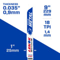 Lenox Recip Lazer 225 X 25 X 1.1Mm (9" X 1" X 0.042") 18Tpi (2/Pk) - Ace Tool Group - Lenox
