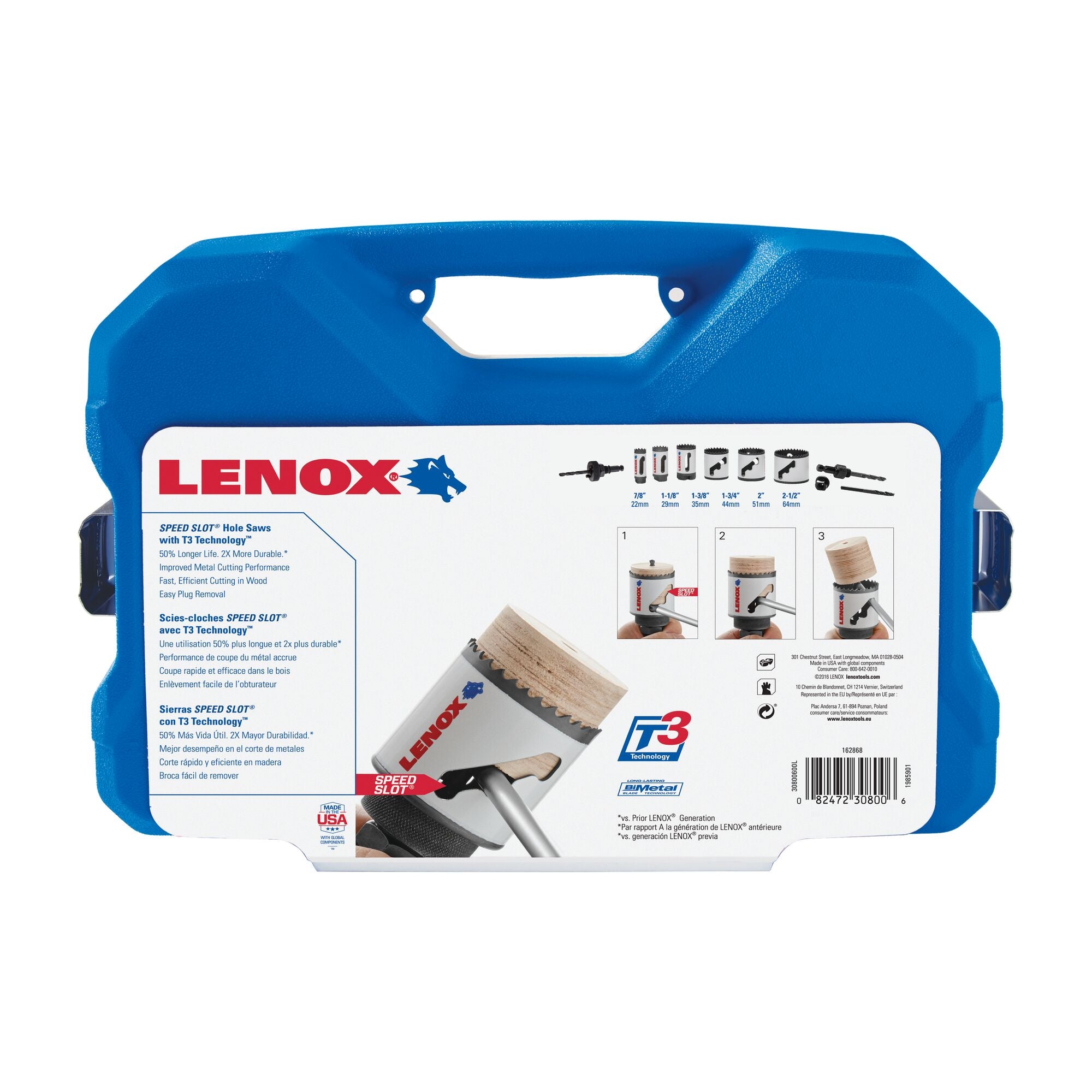 Lenox Bi-Metal Speed Slot Hole Saw With T3 Technology Electrician'S Kit 10 Piece - Ace Tool Group - Lenox