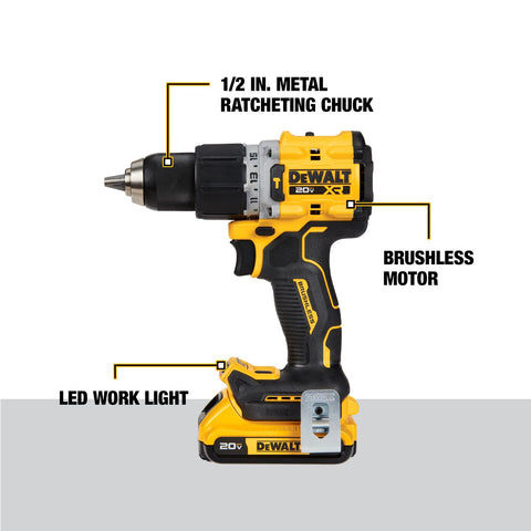Dewalt DCD805D2 20V XR Compact Hammer Drill Kit - Ace Tool Group - DeWalt
