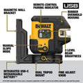 DeWalt DCLE14221G USB Rechargeable Green 2 Spot and Cross Line Laser Kit - Ace Tool Group - DeWalt
