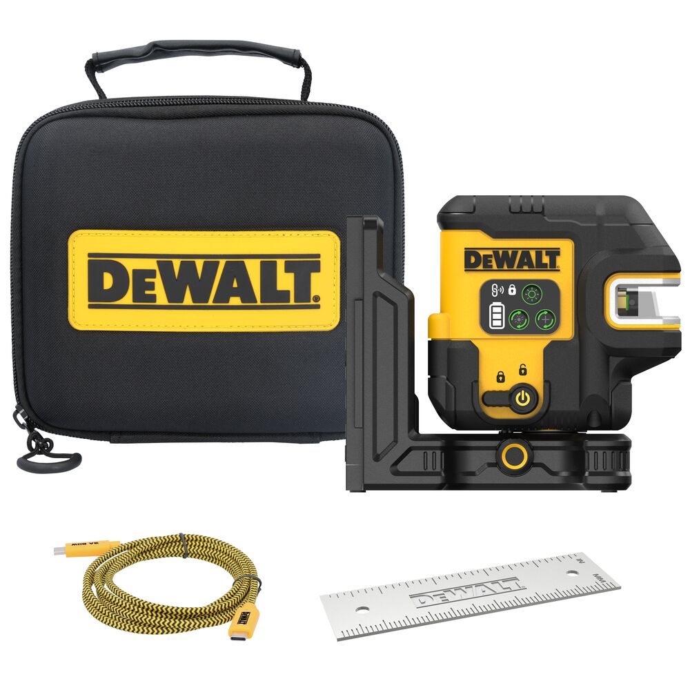 DeWalt DCLE14251GB USB Green 5-Spot & Crossline Laser Base Kit - Ace Tool Group - DeWalt