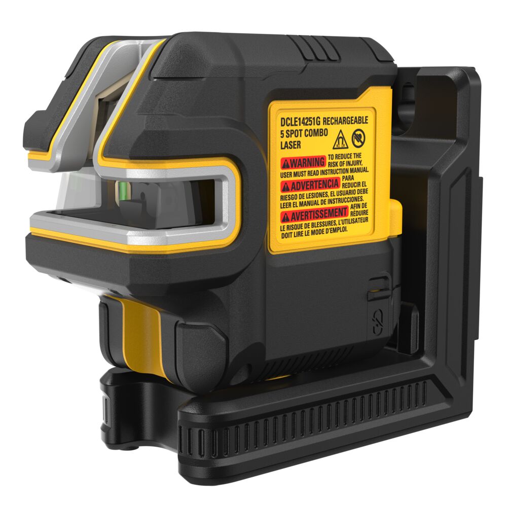 DeWalt DCLE14251G USB Rechargeable Green 5 Spot and Cross Line Laser Kit - Ace Tool Group - DeWalt