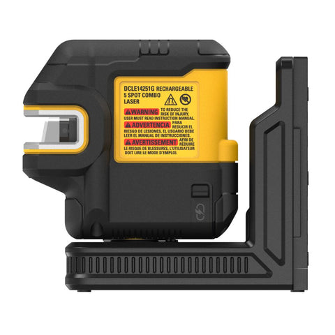 DeWalt DCLE14251G USB Rechargeable Green 5 Spot and Cross Line Laser Kit - Ace Tool Group - DeWalt