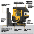 DeWalt DCLE14251G USB Rechargeable Green 5 Spot and Cross Line Laser Kit - Ace Tool Group - DeWalt