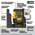 DeWalt DCLE14301G USB Rechargeable Green 3X180° Line Laser Base Kit - Ace Tool Group - DeWalt