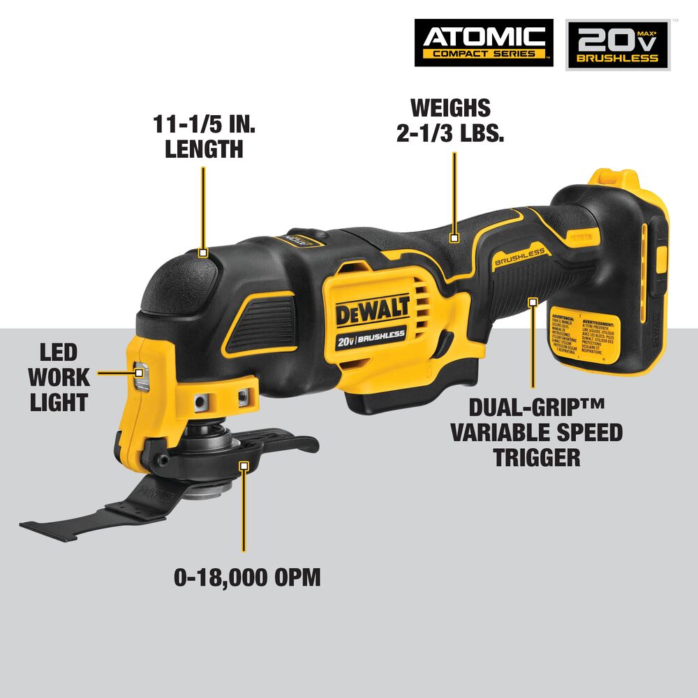 Dewalt Dcs354B Atomic 20V Oscillating Multi-Tool - Ace Tool Group - DeWalt