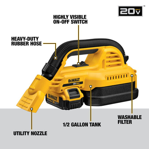 DEWALT DCV517M1 - 20V MAX Cordless/Corded Wet-Dry Vacuum - Ace Tool Group - DeWalt