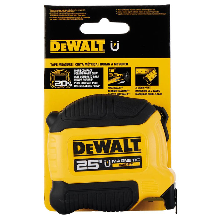 DEWALT DWHT39125S DEWALT 25 ft. Compact Magnetic Tape Measure