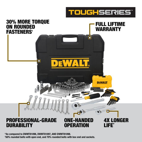 DeWalt DWMT45411 155Pc 14/38/12Dr Socket Set W/Pta Box - Ace Tool Group - DeWalt