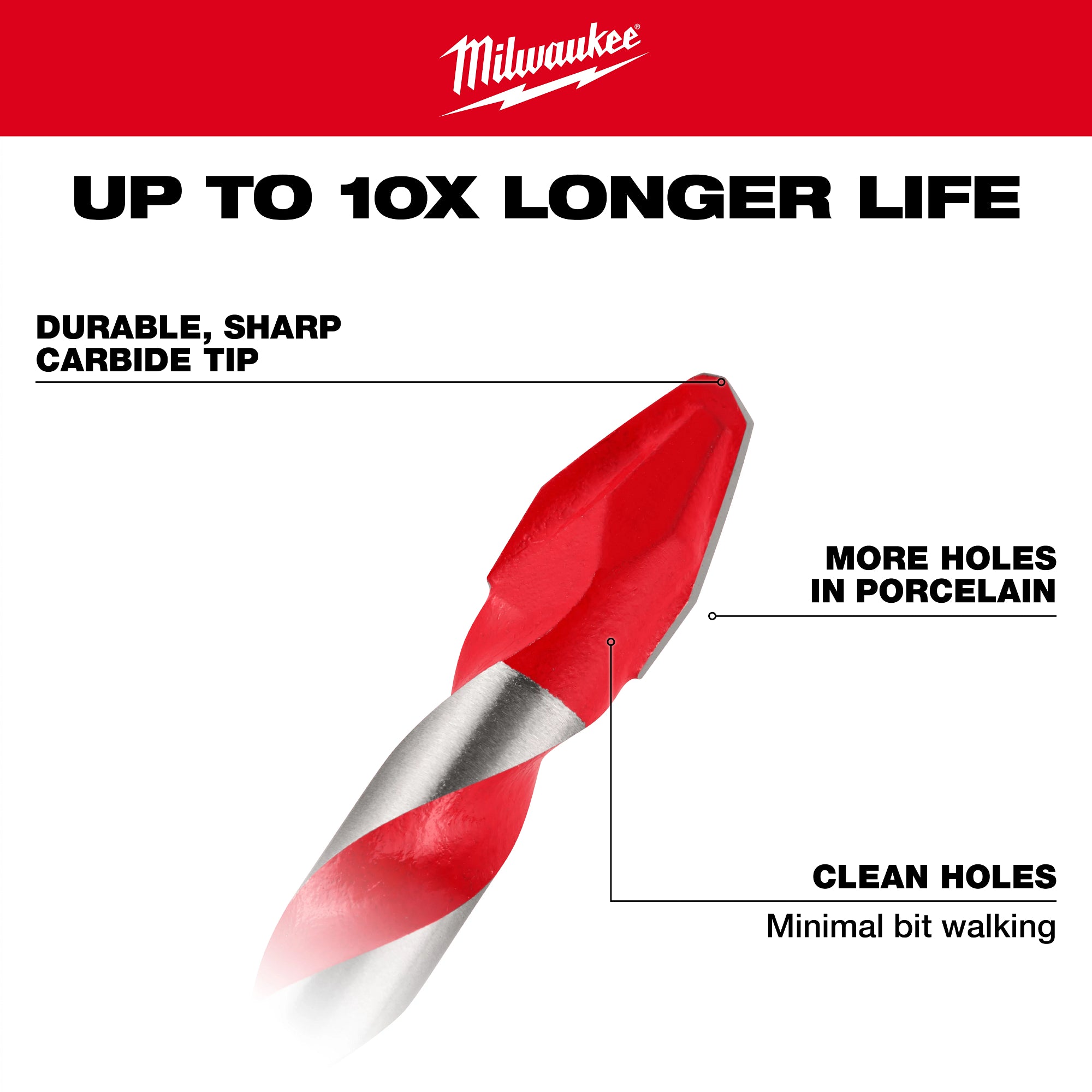 Milwaukee 48-20-8780 1/8" Hard Tile and Glass Bit