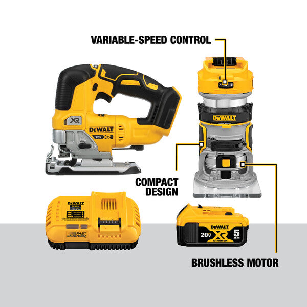 Dewalt Dck201P1 20V Max Xr 2-Kit (Router/Jig Saw) - Ace Tool Group - DeWalt