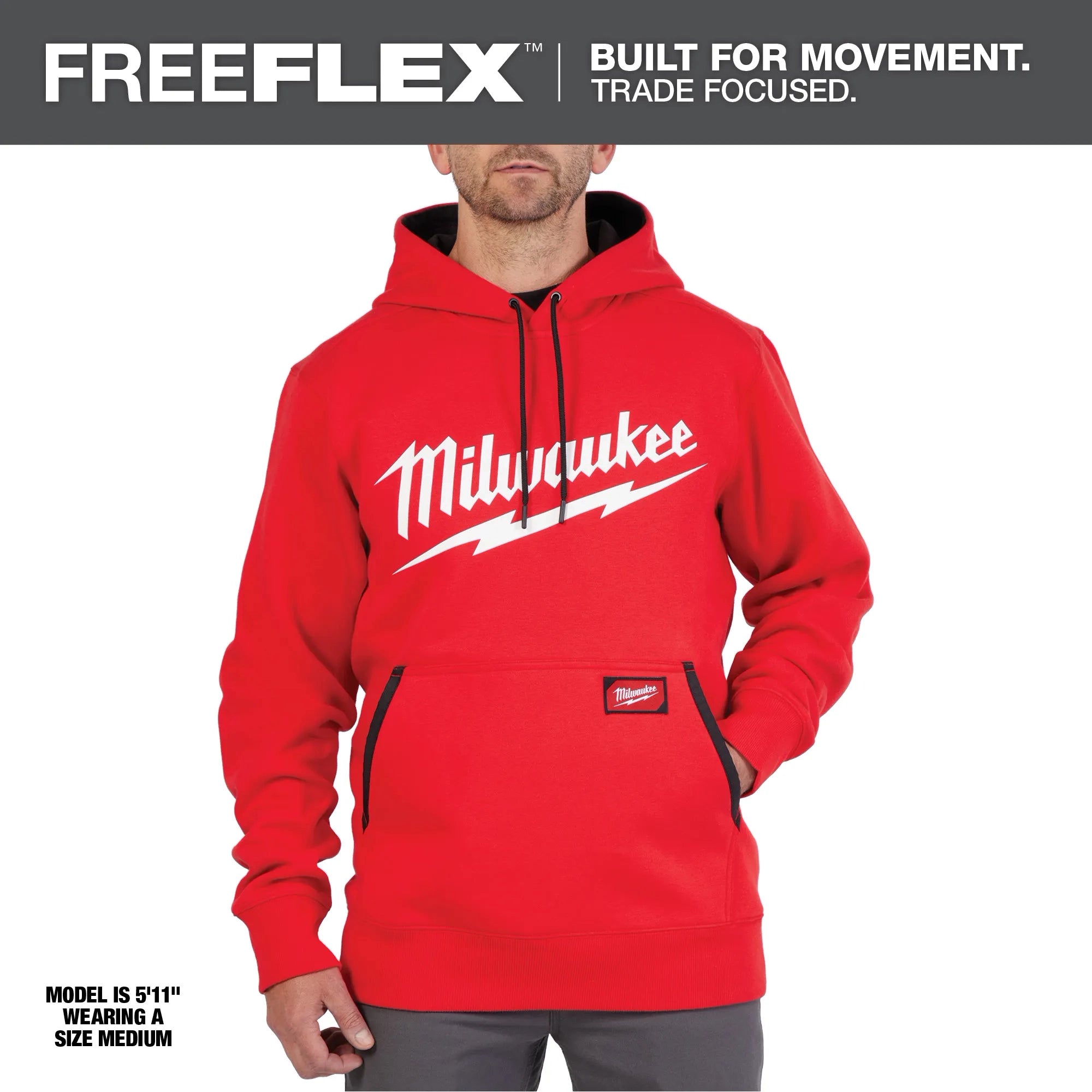 Milwaukee 352R-2X Midweight Pullover Hoodie - Logo Red 2X - Ace Tool Group - Milwaukee