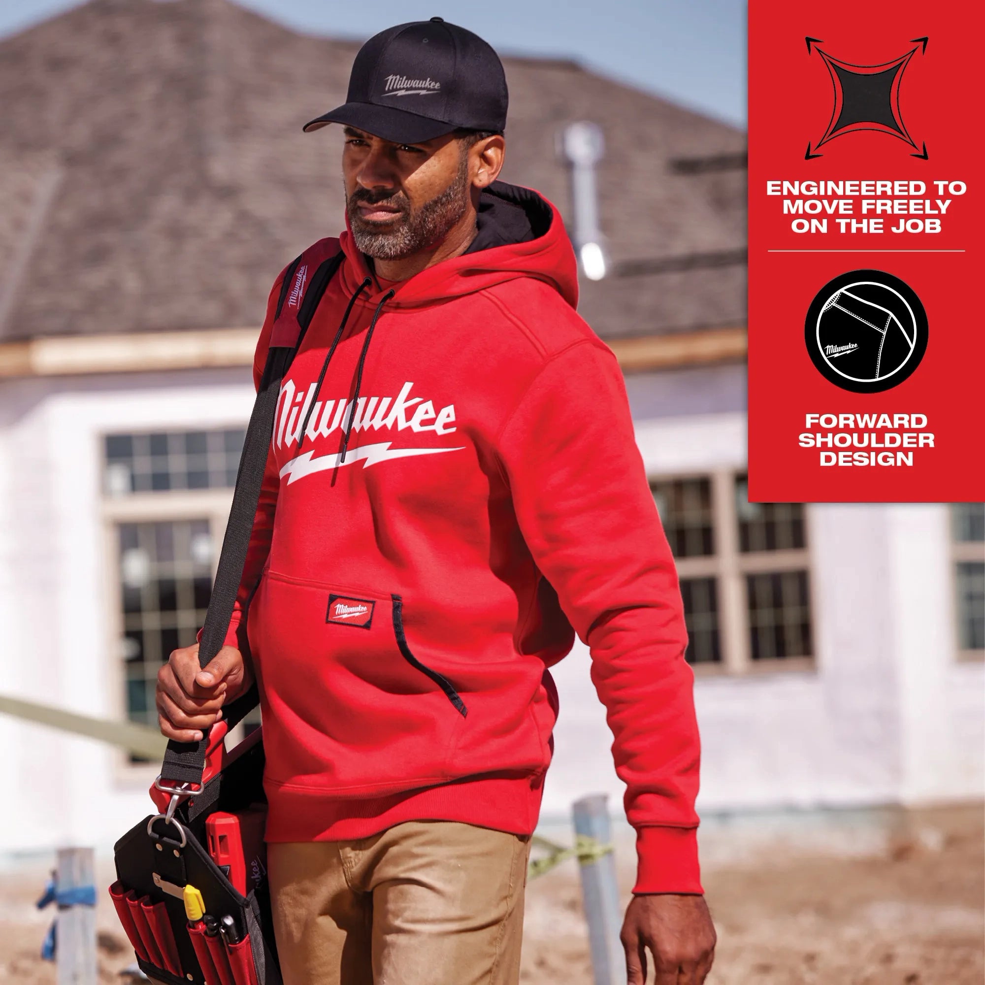 Milwaukee 352R-2X Midweight Pullover Hoodie - Logo Red 2X - Ace Tool Group - Milwaukee