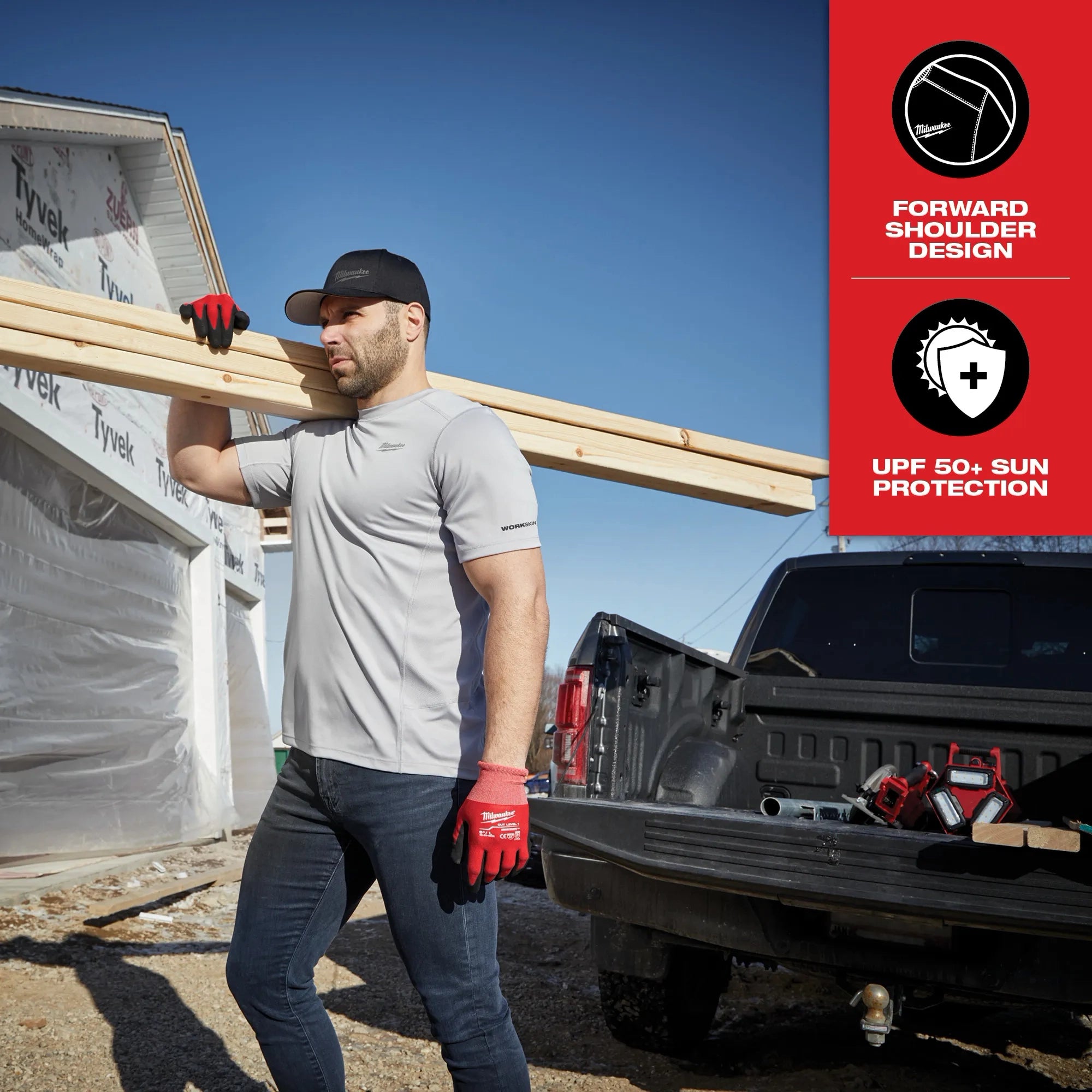 Milwaukee 414B-2X WORKSKIN LIGHT SS SHIRT - BLACK 2X - Ace Tool Group - Milwaukee