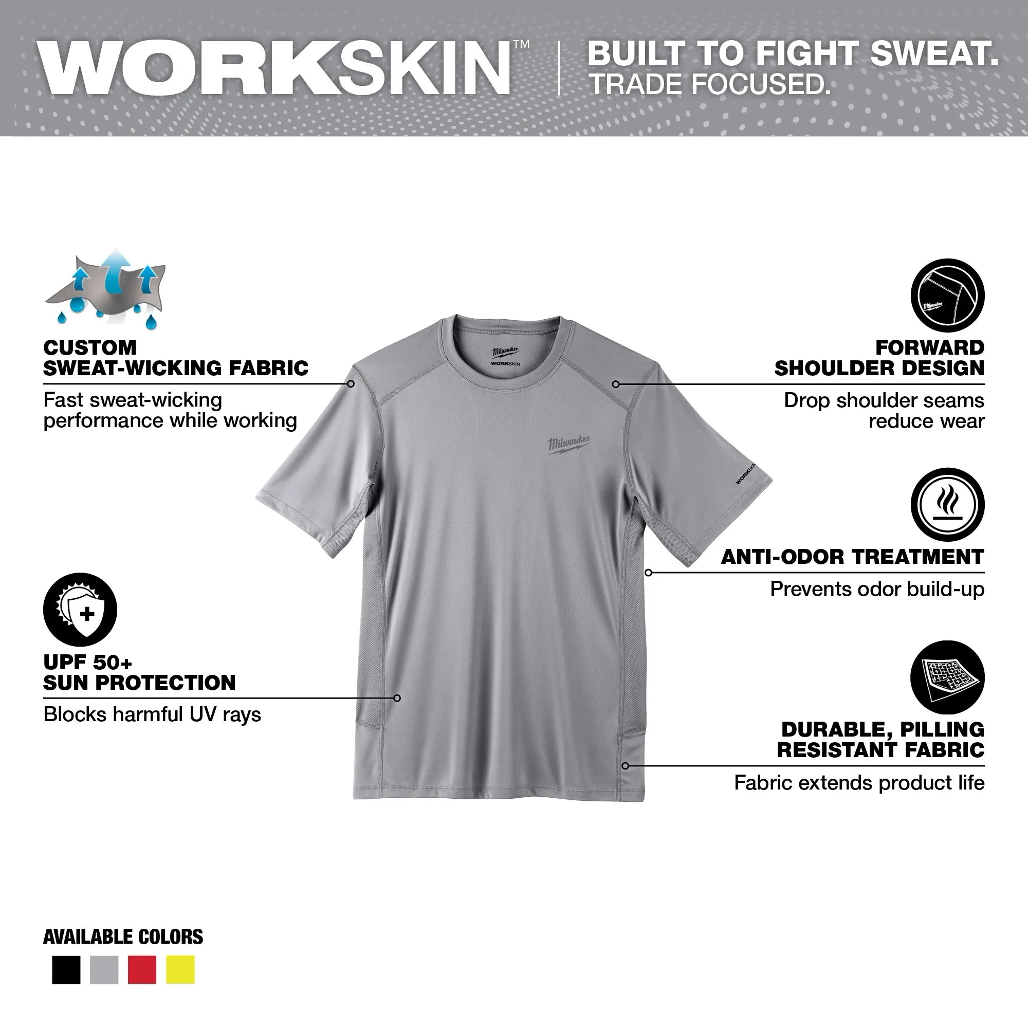 Milwaukee 414G-2X WORKSKIN LIGHT SS SHIRT - GRAY 2X - Ace Tool Group - Milwaukee
