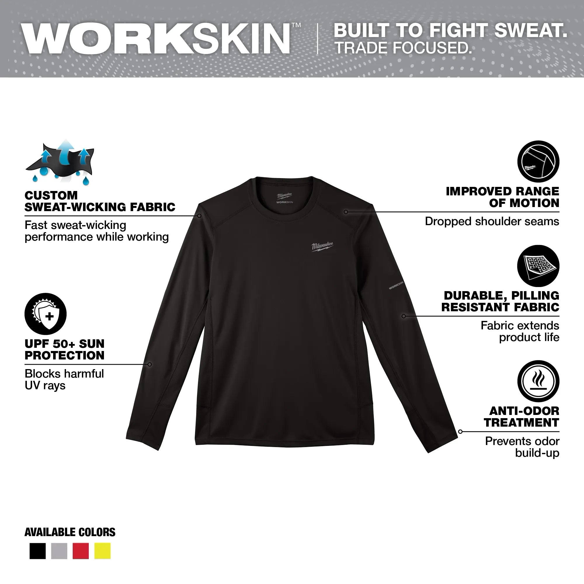 Milwaukee 415B-2X WORKSKIN LIGHT LS SHIRT - BLACK 2X - Ace Tool Group - Milwaukee