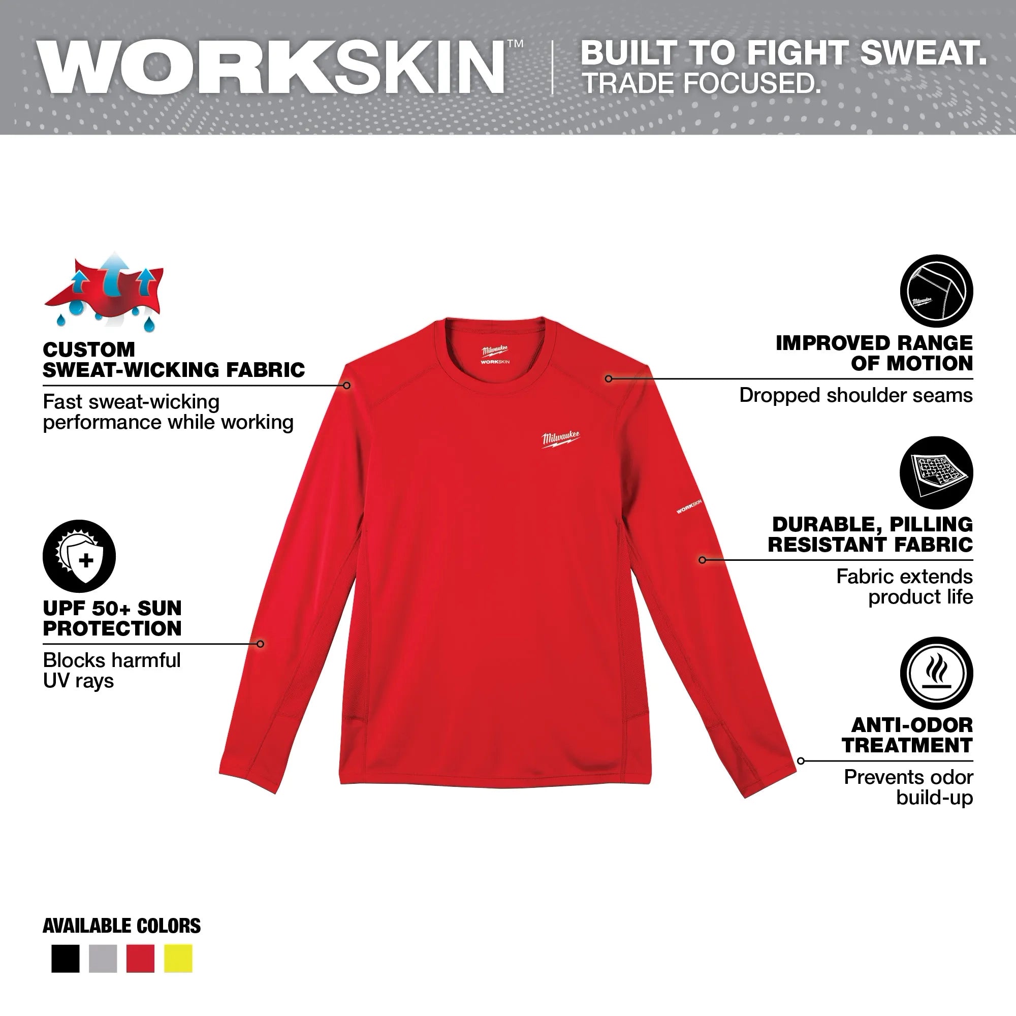 Milwaukee 415R-2X WORKSKIN LIGHT LS SHIRT - RED 2X - Ace Tool Group - Milwaukee