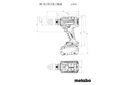 Metabo 603181840 BS 18 LTX-3 BL I Metal 18V Brushless 3-Speed Drill/Driver - 0-550/2000/4000 RPM - 1151 in-lbs max - Auto-Tensioning Metal Chuck - Bare Tool w/ metaBOX 145 L - Ace Tool Group - Metabo