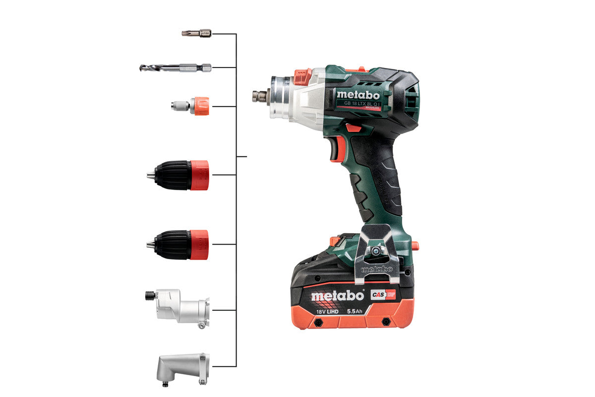 Metabo 602362840 GB 18 LTX BL Q I 18V Tapping Tool & Drill/Driver - 0-559/0-2000 RPM - 575/1151 in-lbs - Patented Automatic Tapping - 2x Quick-Change Chucks - Bare Tool w/ metaBOX 145 L - Ace Tool Group - Metabo