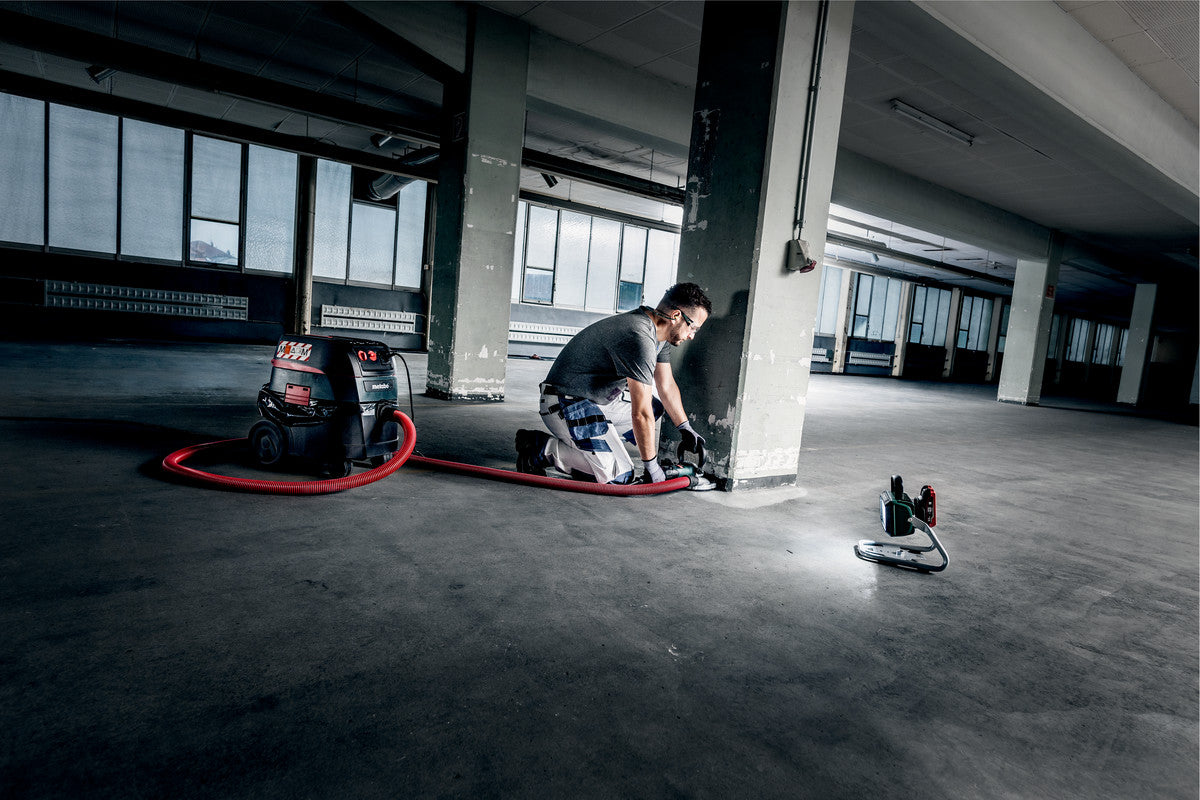 Metabo 603825750 RSEV 19-125 RT 5" Renovation Grinder Surface Prep Kit - 3,800-8,200 RPM - 15.0 A - Convertible Integrated Dust Collection Shroud - Ace Tool Group - Metabo