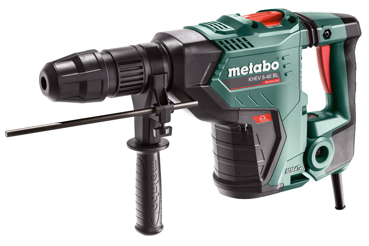Metabo 600765620 KHEV 5-40 BL 1-9/16" SDS-MAX Brushless Rotary Hammer - 11.3 AMP - 2900 BPM 8.7 J / 6.4 ft lbs - 350/500 RPM - Variable Speed - Electronics - Reduced Vibration - Plastic Carry Case - Ace Tool Group - Metabo