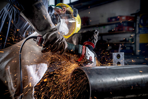 Metabo 613114420 WEPBA 19-125 Q DS M-Brush 4.5" / 5" M-Brush Angle Grinder - 11,000 RPM - 14.5 AMP w/Brake, Non-Lock Paddle, Auto-balancer, Electronics, Drop Secure - Ace Tool Group - Metabo